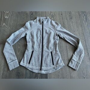 Lululemon Forme Jacket in Heathered Herringbone Heathered Black White